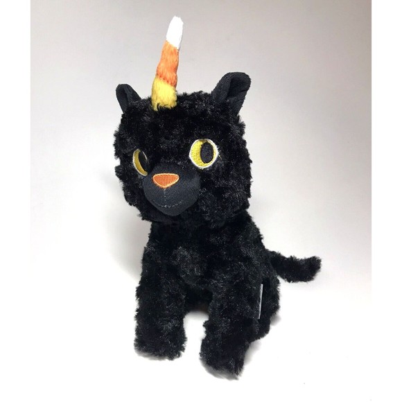 Black Cat HALLMARK Halloween CATICORN 10” Plush Stuffed Animal Candy Corn - Picture 1 of 9